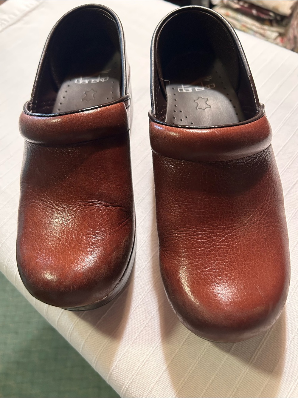 Dansko Brown Leather Slip-On Clogs 37/6.5